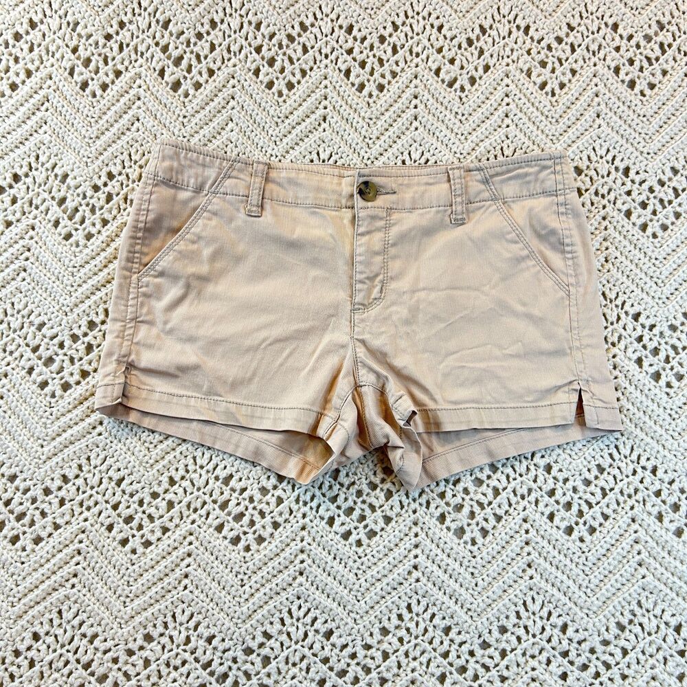Vintage Y2K Low Rise Shorts Ribbed Khaki Preppy Festival Indie Sleaze Beachy Vtg